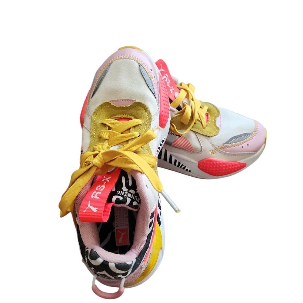 Vibrant Pink and Yellow Sneakers